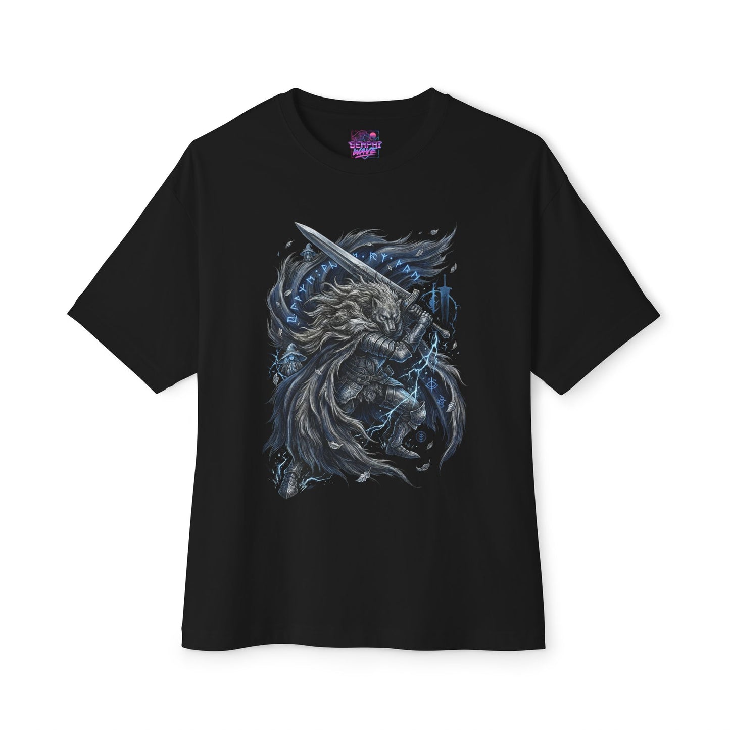 Blaidd Half-Wolf Wolf Knight Fantasy Art Premium Oversized Unisex T-Shirt