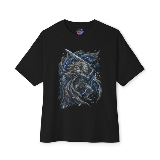 Blaidd Half-Wolf Wolf Knight Fantasy Art Premium Oversized Unisex T-Shirt