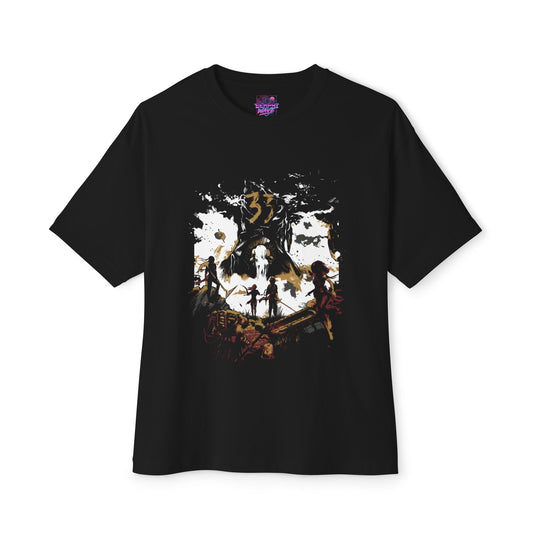 Golden Expedition 33: Red Gommage Street Fashion Legend Facing the Paintress Premium Oversized Unisex T-Shirt