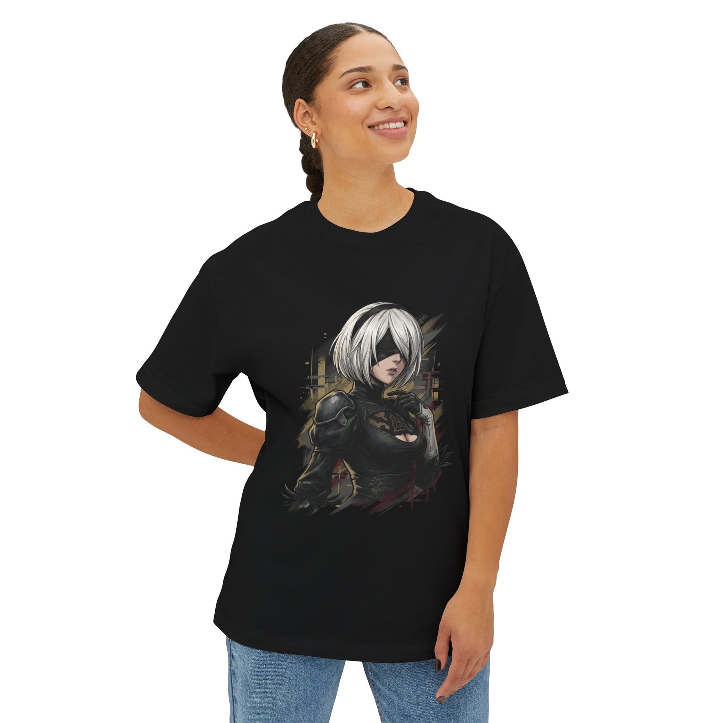 Nier Automata 2B Design Shirt | Self-Destruct Glory to Mankind Tee Gift Premium Oversized Unisex T-Shirt