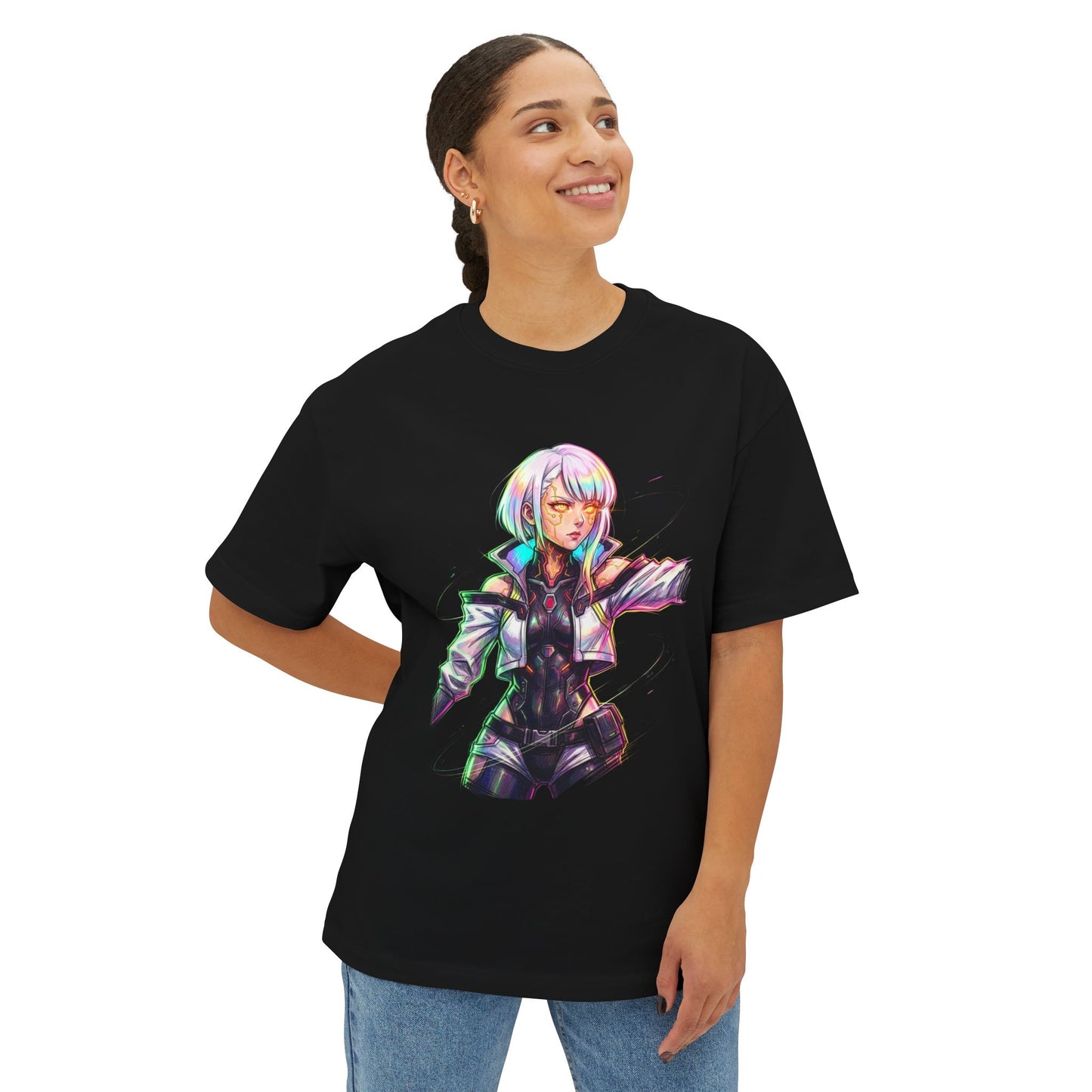 Lucy Cyberpunk Edgerunners Braindance BD Hacker Aesthetic Premium Oversized Unisex T-Shirt