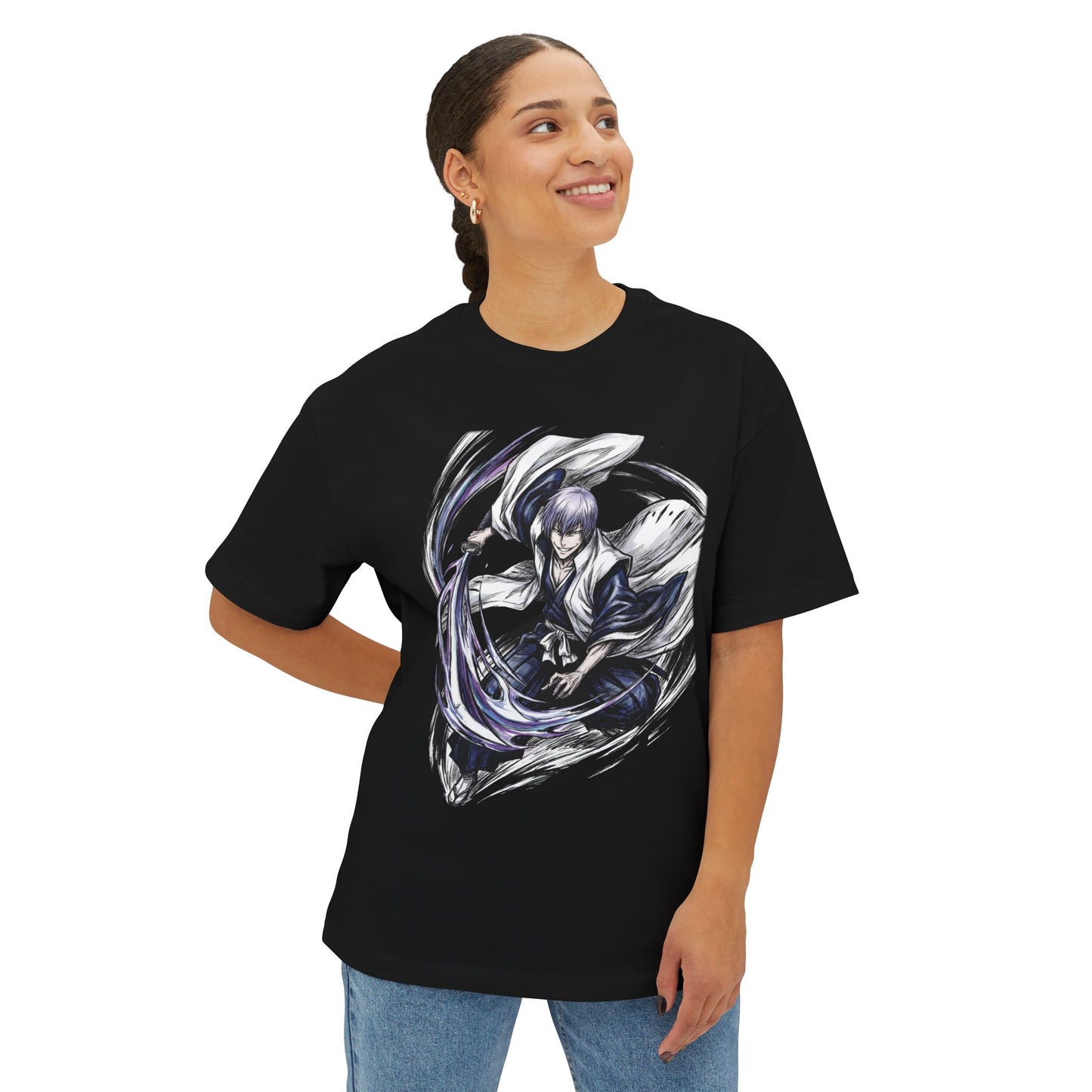 Gin Ichimaru Bleach 3rd Division Captain Fan Art Premium Oversized Unisex T-Shirt