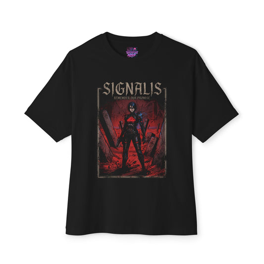Signalis PS1 Throwback Survival Horror Aesthetic Portrait Premium Oversized Unisex T-Shirt