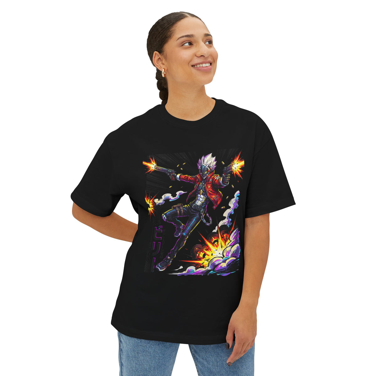 Zenless Zone Zero Billy Kid Explosion Dual Revolvers Fan Art Oversized T-Shirt