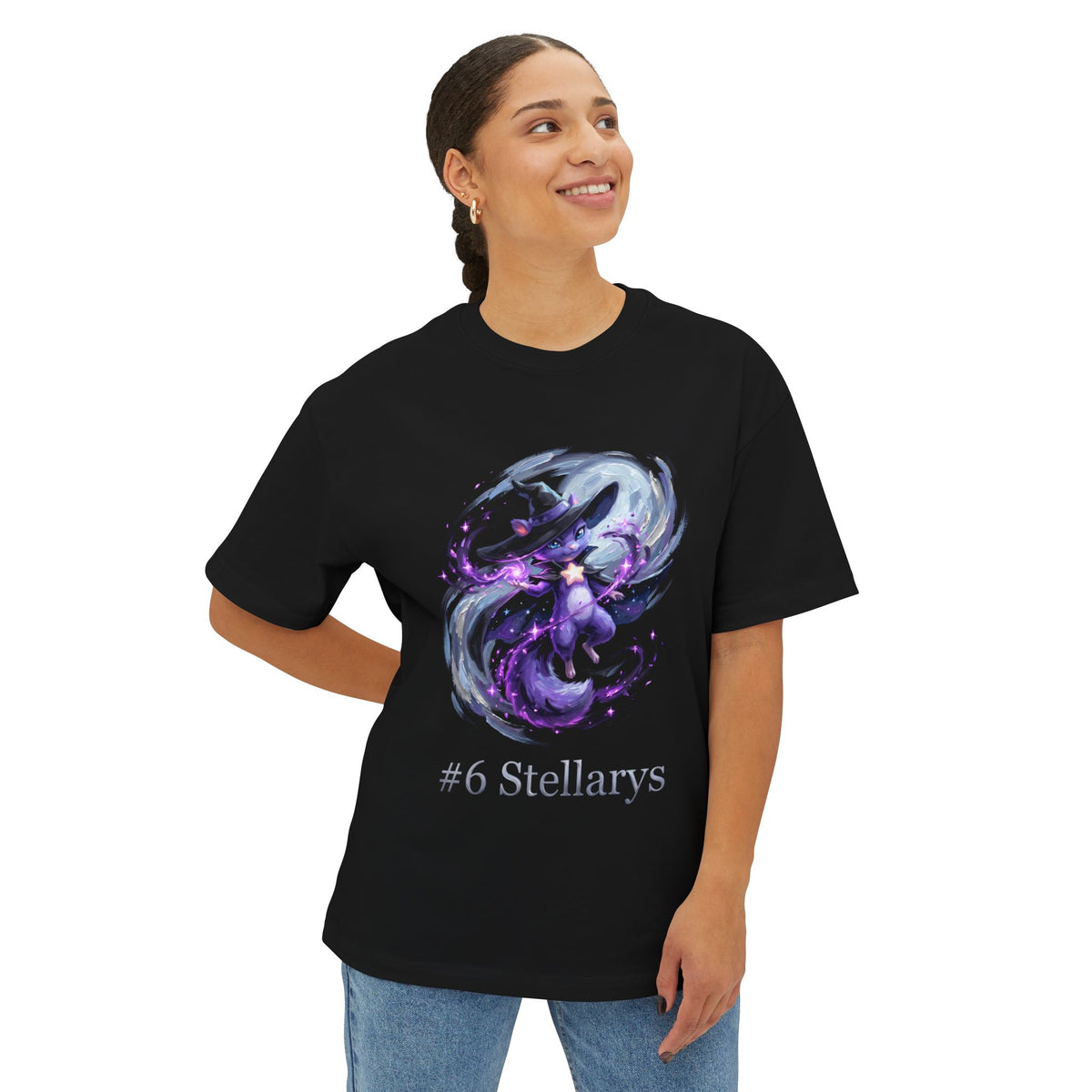 Stellarys Aniimo Moonlit Oil Painting Creature Art - Oversized Premium Tee