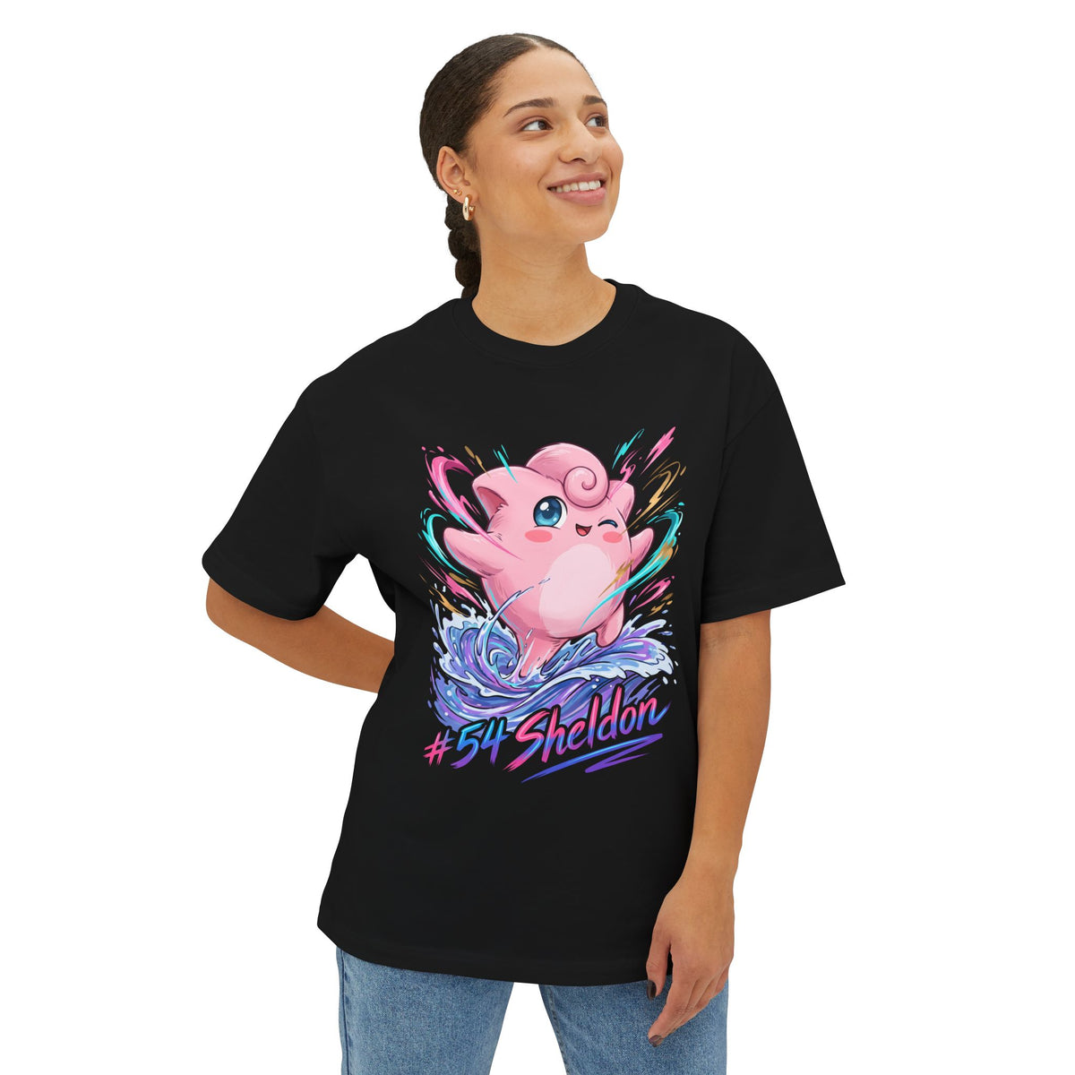 Sheldon Aniimo Elemental Burst Creature Art - Oversized Premium Tee
