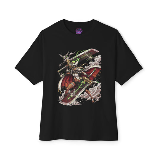 Guilty Gear Ramlethal Red Cape Green Lightning Fan Art Oversized T-Shirt