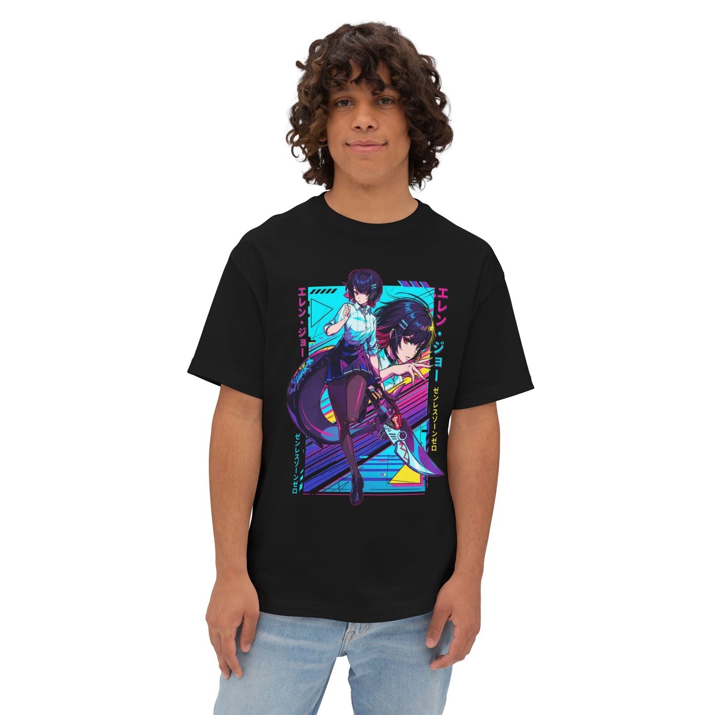 Ellen Joe Zenless Zone Zero Synthwave Retro Neon Premium Oversized Unisex T-Shirt