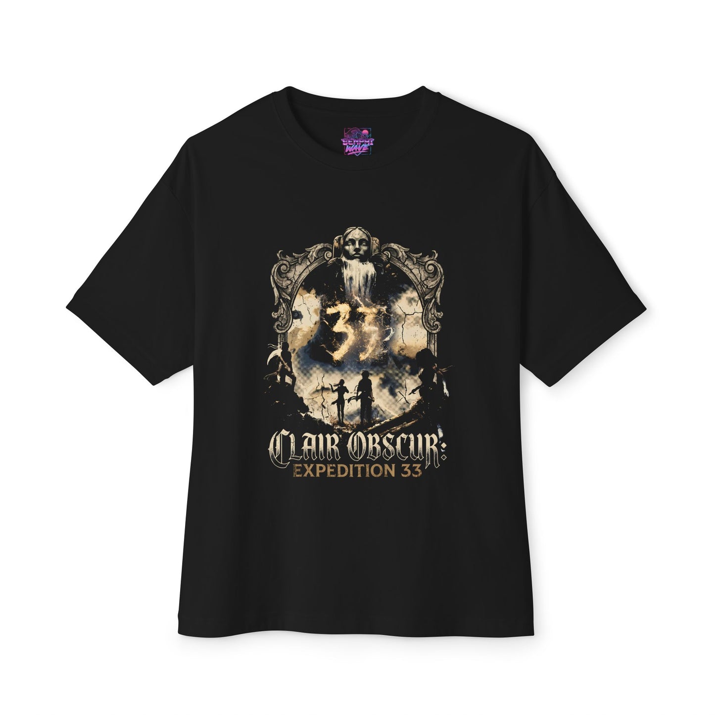 8-bit Retro Red Petal Streetwear: Clair Obscur Painterly Style Premium Oversized Unisex T-Shirt