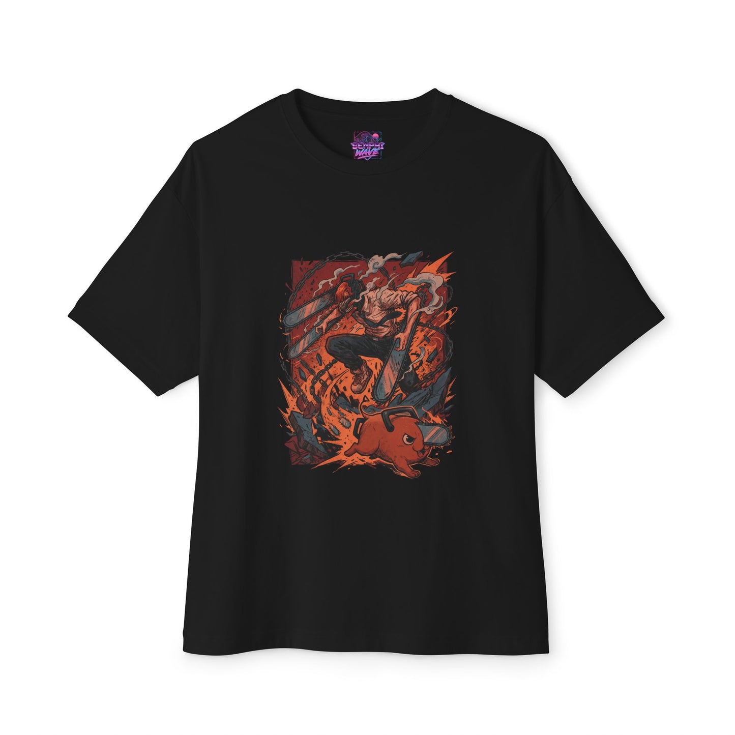 Chainsaw Man Denji Chainsaw Head Pull Cord Devil Hunter Design Premium Oversized Unisex T-Shirt