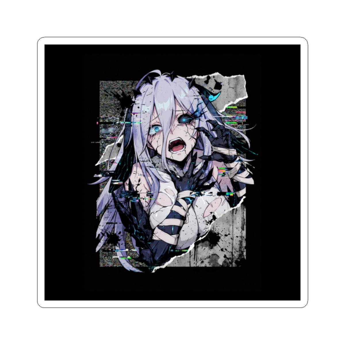 Narja Chaos Zero Nightmare Glitch Horror Portrait Sticker