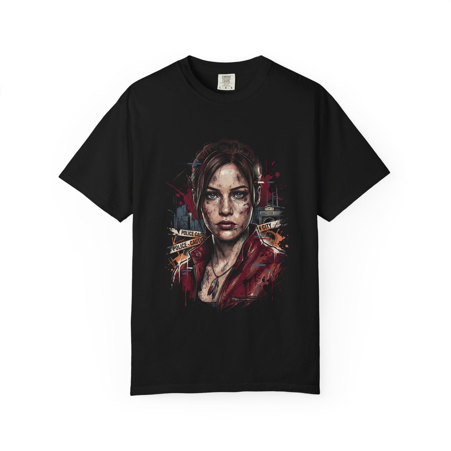 Resident Evil Claire Redfield Raccoon Police Station Escape Portrait Premium T-Shirt