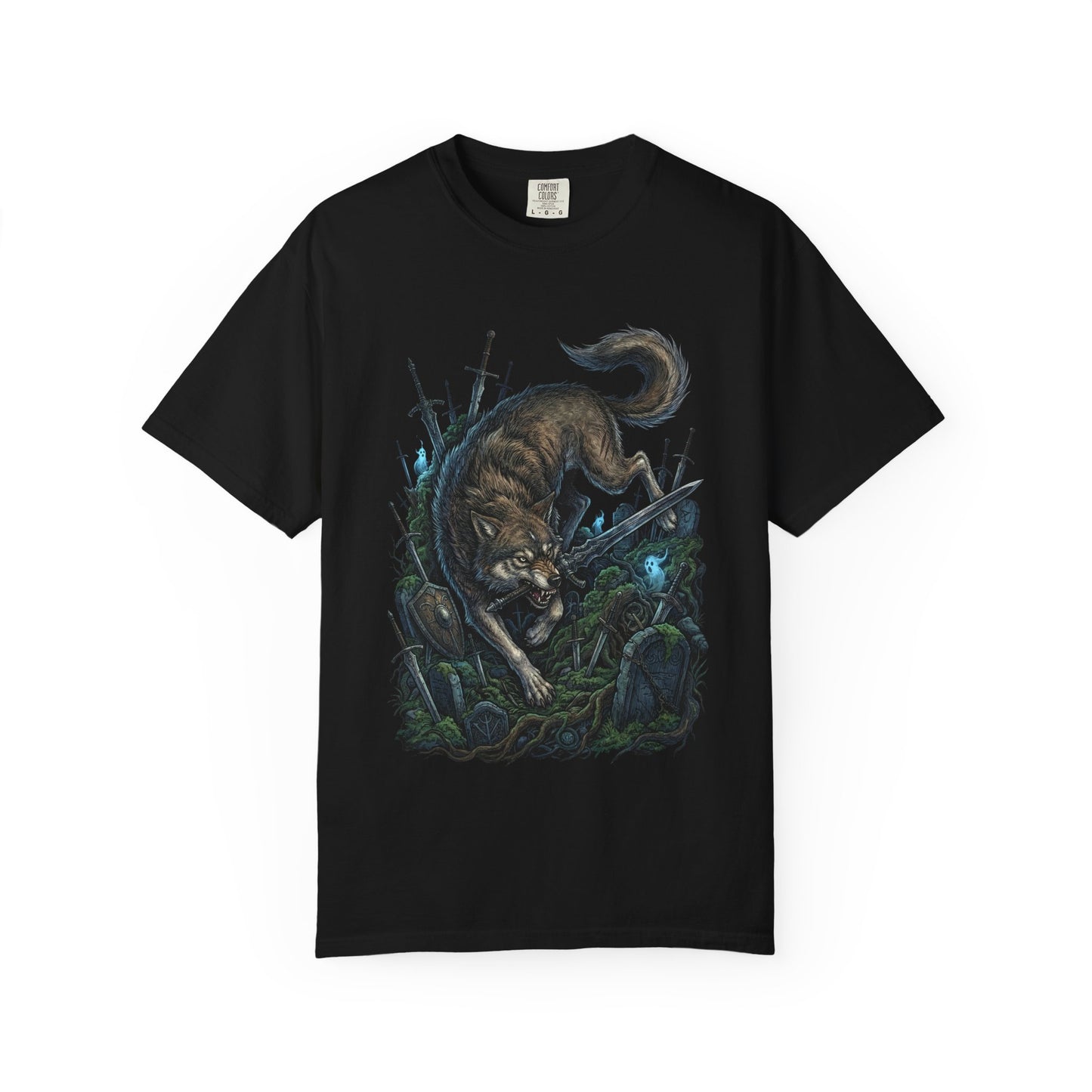 Sif Great Grey Wolf Sword Guardian Art Premium T-Shirt