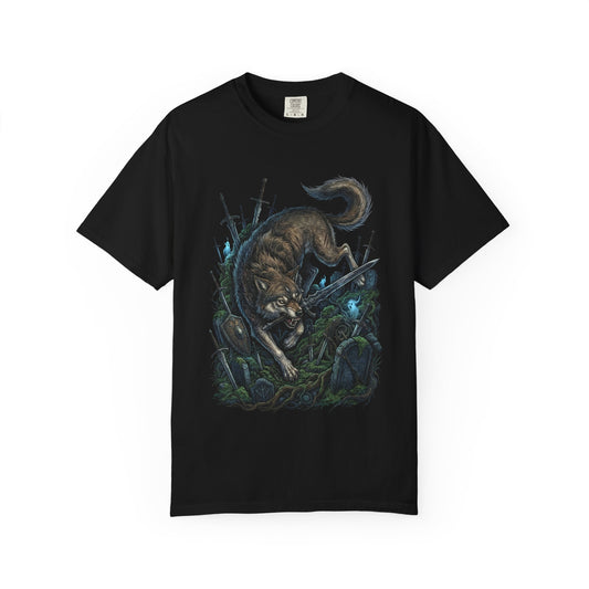 Sif Great Grey Wolf Sword Guardian Art Premium T-Shirt