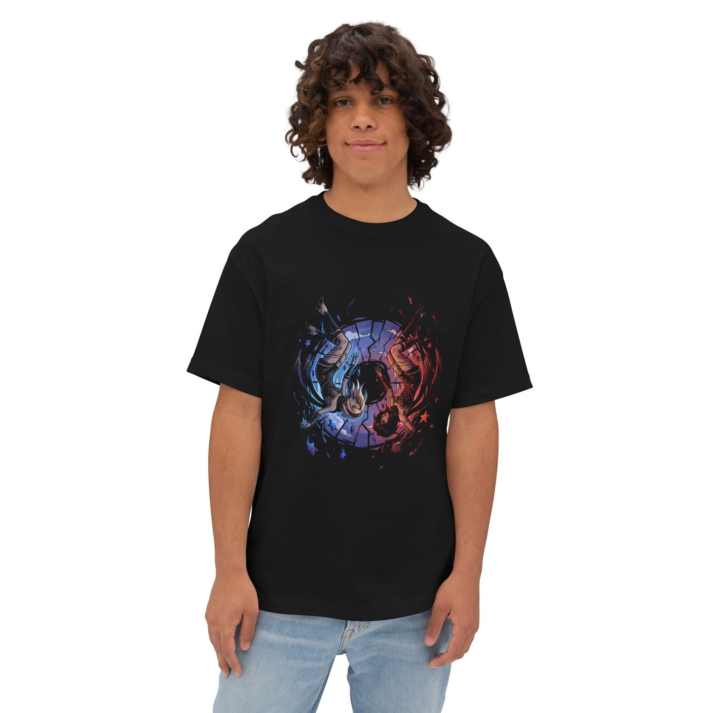 Gravity Rush Cosmic Duel two cosmic rivals Gaming Graphic Tee Premium Oversized Unisex T-Shirt