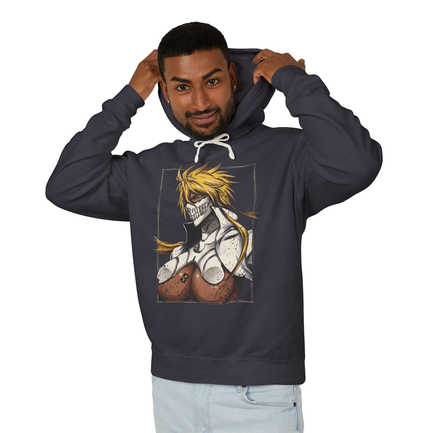 Tres Espada Inspired Style – Golden Hair Water Power Pose Art Unisex Premium Hoodie