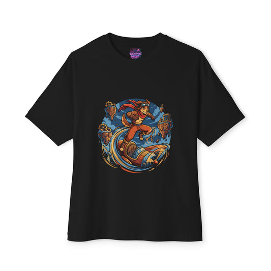Sky Pilot Pup Adventurer Pup Gaming Graphic Oversized Tee | Rocket Board