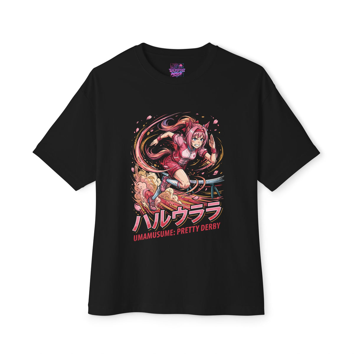 Umamusume Haru Urara Red Tracksuit Hurdle Fan Art Oversized T-Shirt