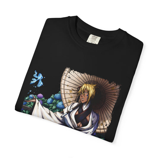 Golden Blonde Espada Fighter Art – Aqua Green Eyes Resurreccion Style Premium T-Shirt