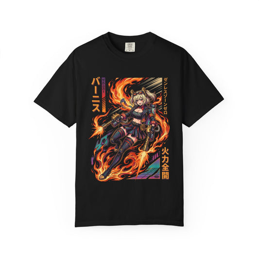 Synthwave Burnice Sons of Calydon Mixologist Zenless Zone Zero Premium T-Shirt