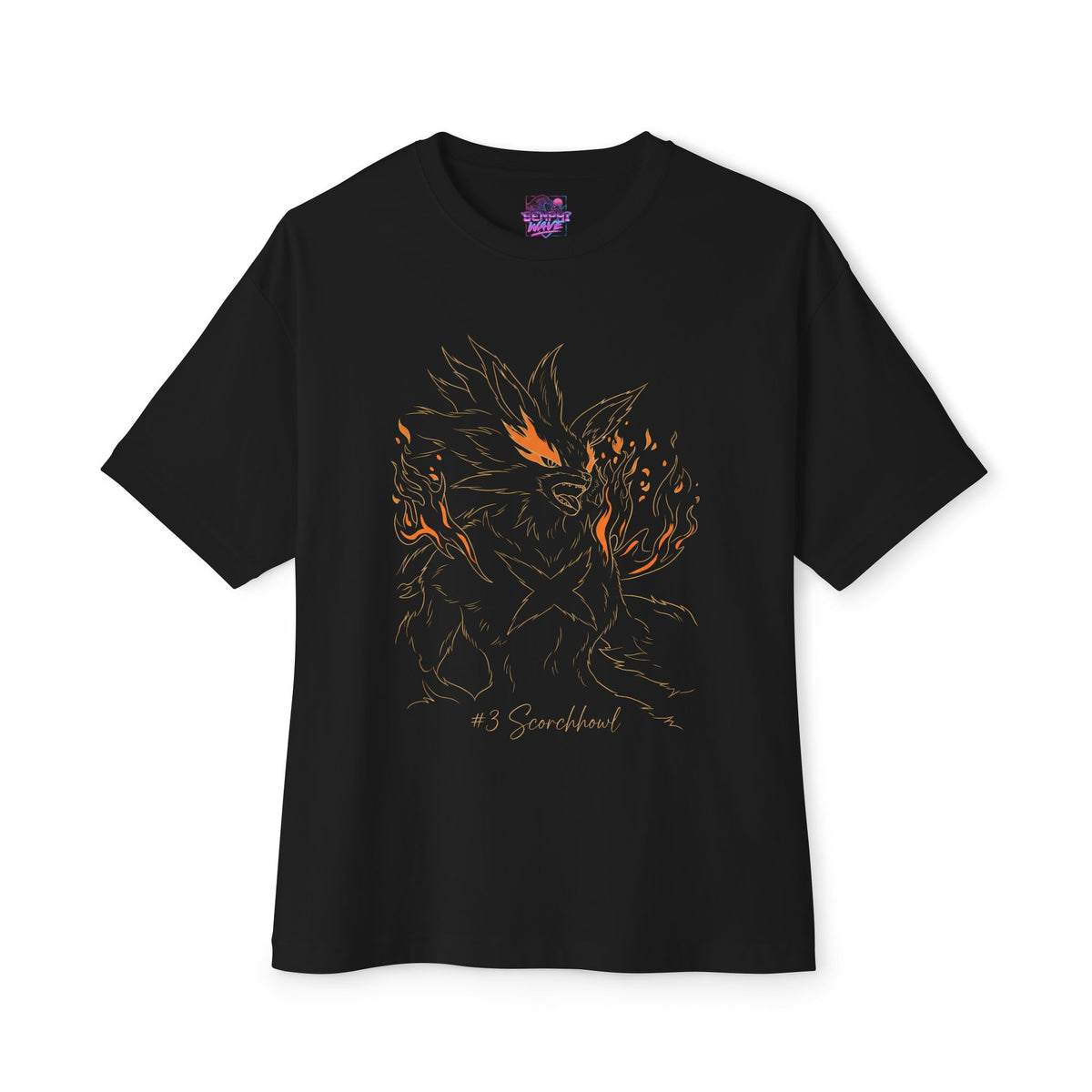 Scorchhowl Aniimo Gold Line Art Creature Art - Oversized Premium Tee