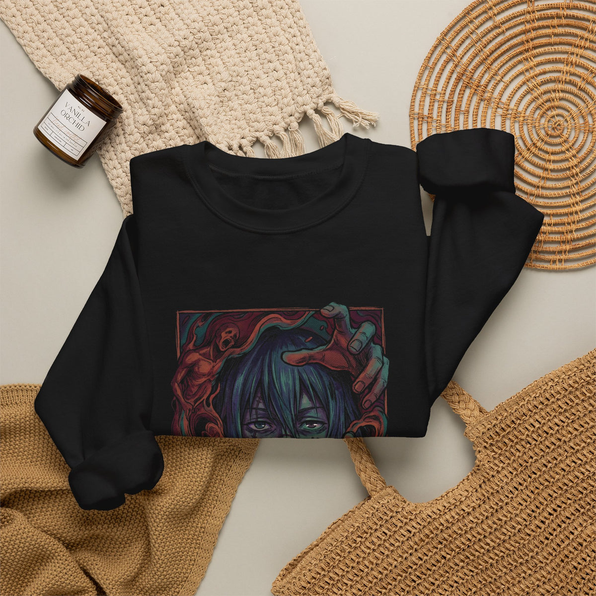 Jujutsu Kaisen Mahito Patchwork Face Crewneck Sweatshirt
