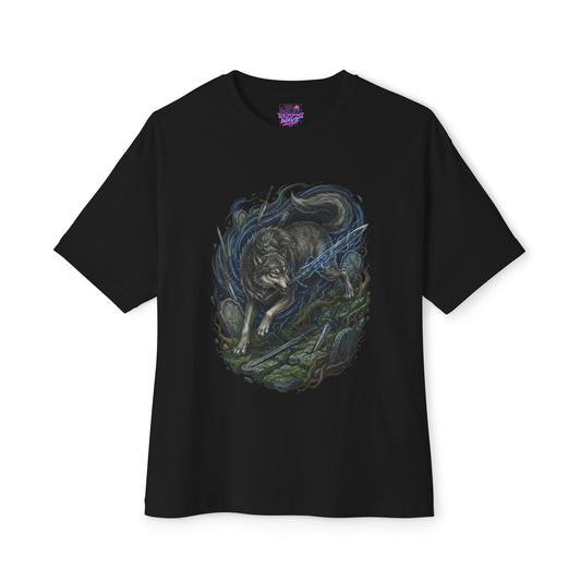 Great Grey Wolf Sif Honorable Wolf Dark Souls Oversized T-Shirt