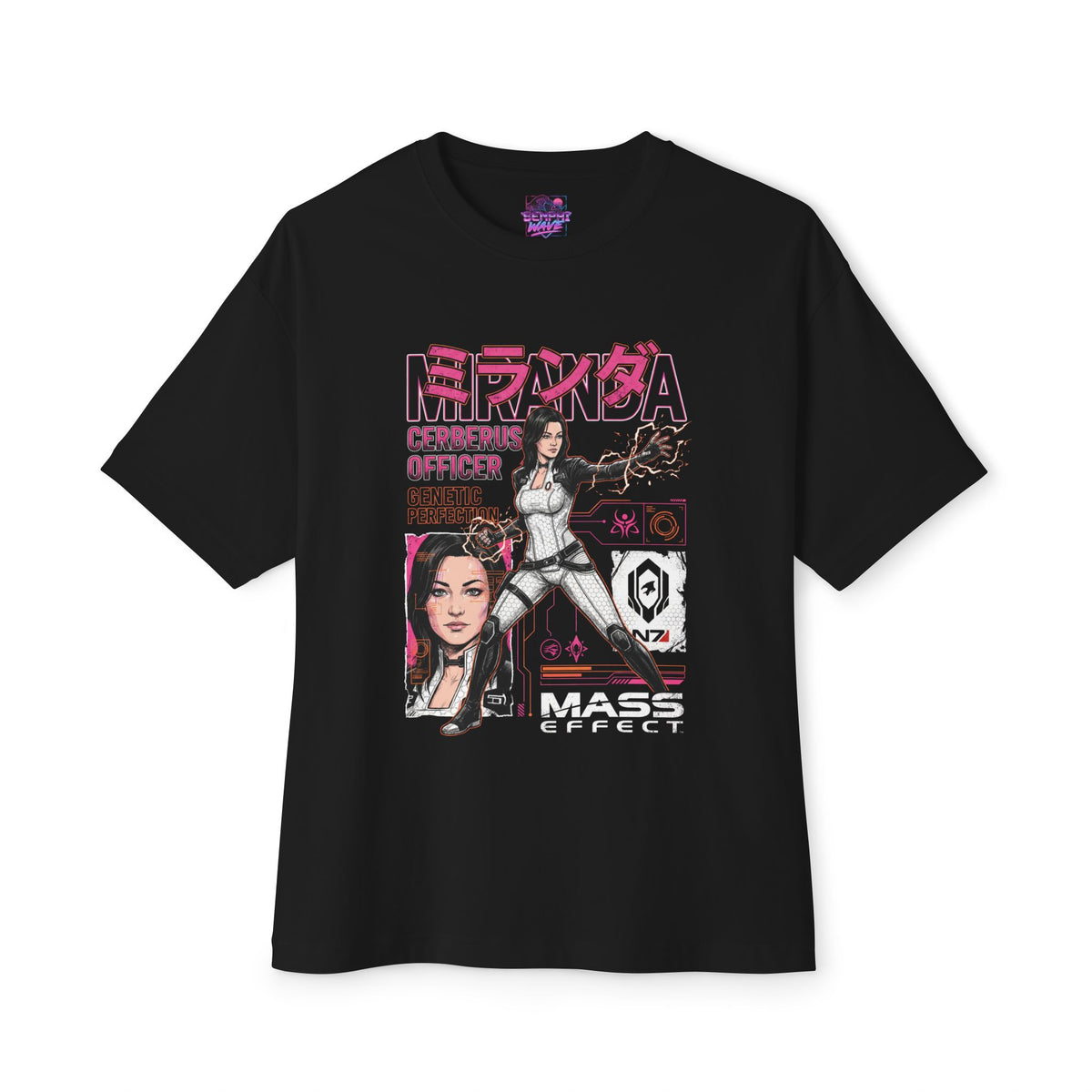 Mass Effect Miranda Cerberus Officer Genetic Perfection Fan Art Oversized T-Shirt