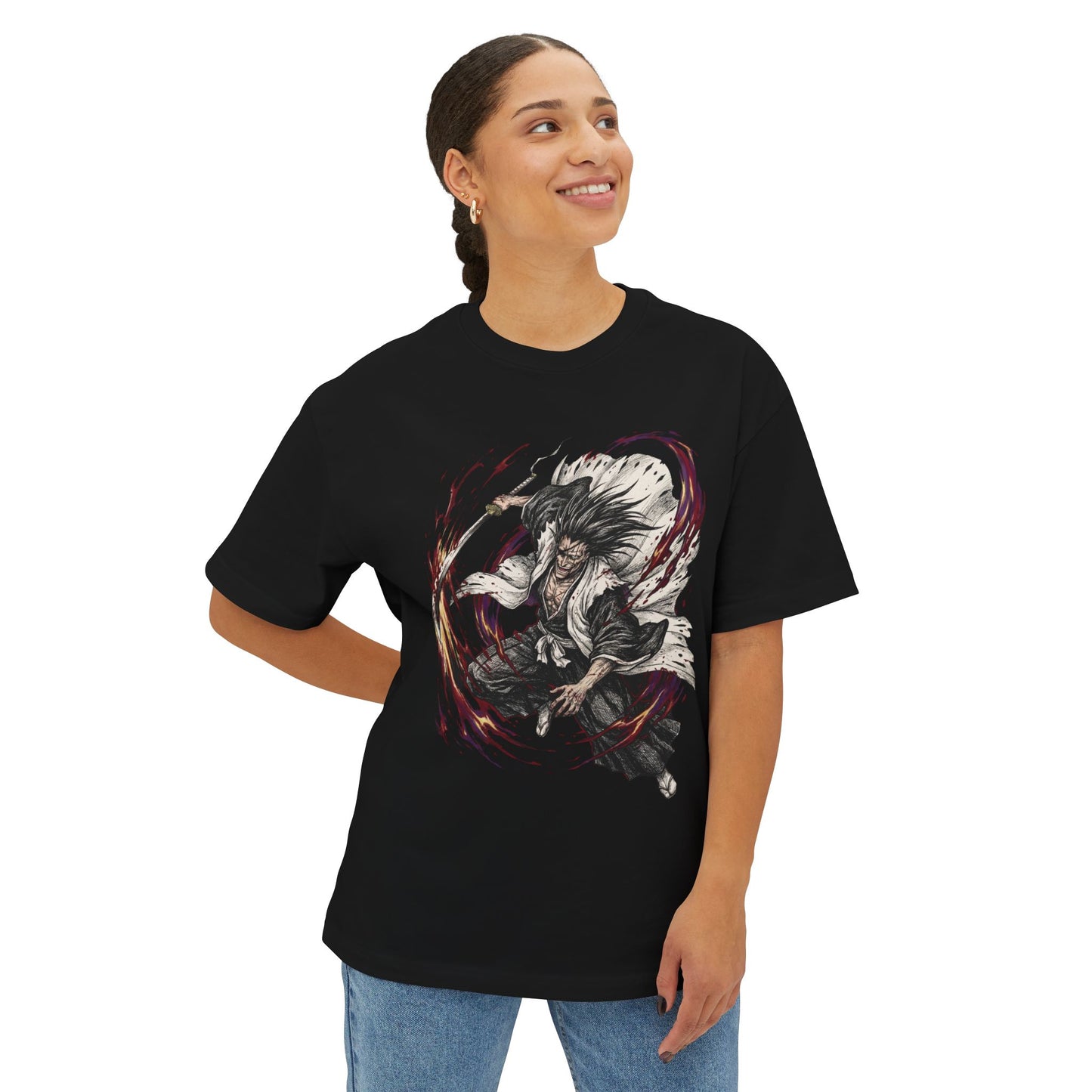 Kenpachi Zaraki Bleach 11th Division Captain Fan Art Premium Oversized Unisex T-Shirt