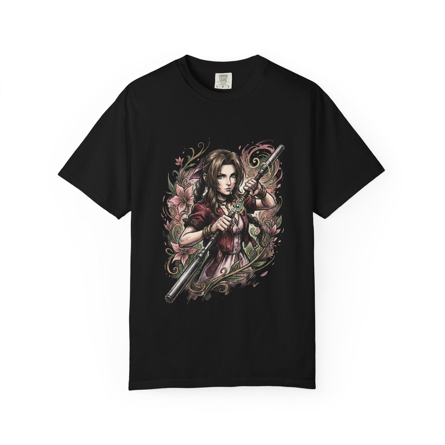 FF7 Aerith T-Shirt | Flower Girl Cetra Final Fantasy VII Gaming Tee Premium T-Shirt