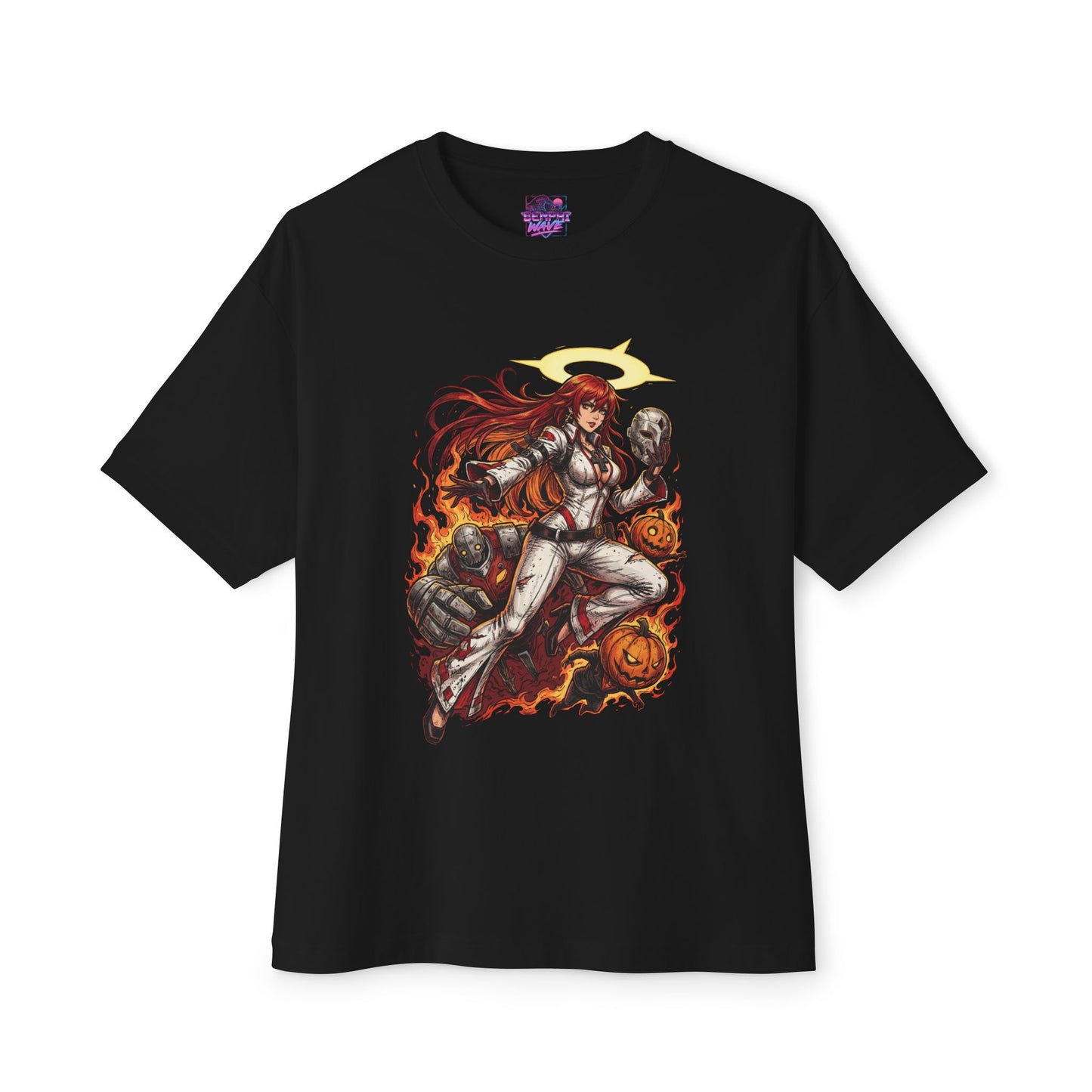 Jack-O GG: Cute Yet Menacing Pumpkin Head Premium Oversized Unisex T-Shirt