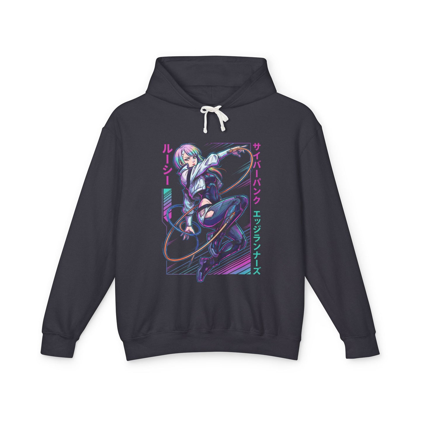 Lucy Cyberpunk Edgerunners Red Purple Eyes Street Samurai Icon Unisex Premium Hoodie