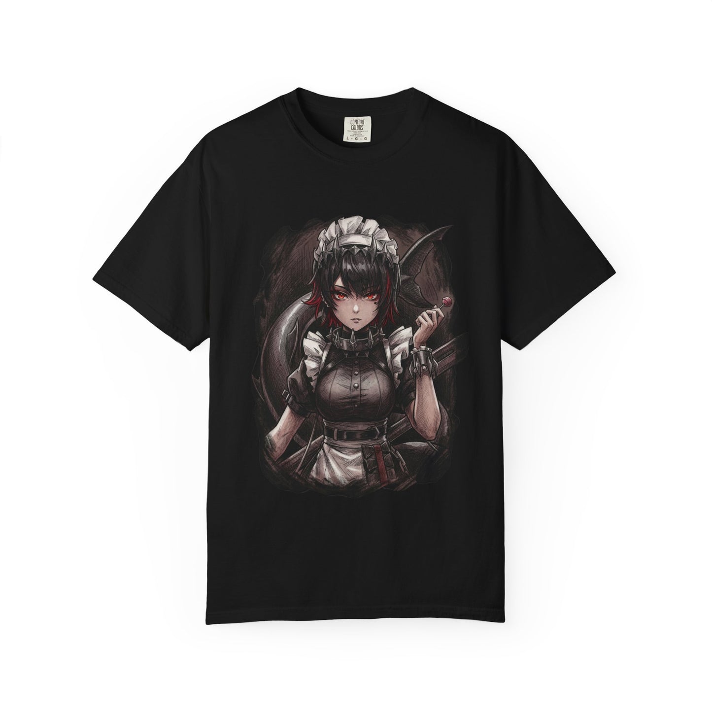 Ellen Joe ZZZ Black Hair Red Highlights Shark Hood Icon Premium T-Shirt