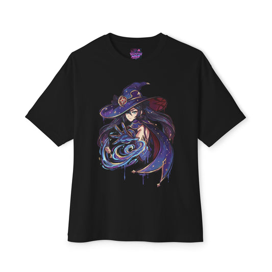 Genshin Impact Mona Astrologist Starry Hydro Swirl Fan Art Oversized T-Shirt