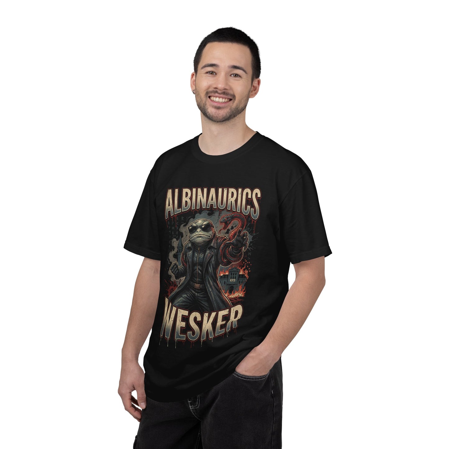 Albinaurics Wesker Crossover RE Wesker Uroboros Virus Evolution Superhuman Portrait Premium T-Shirt