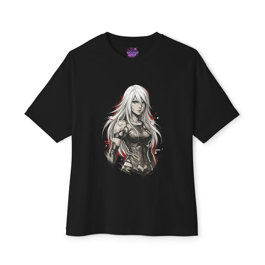A2 NieR Shirt | Long White Hair Tattered Black Outfit Gamer Merch Premium Oversized Unisex T-Shirt