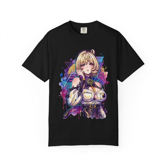 Yidhari ZZZ Purple Eyes Tentacles Back Vaporwave Neon Glow Premium T-Shirt
