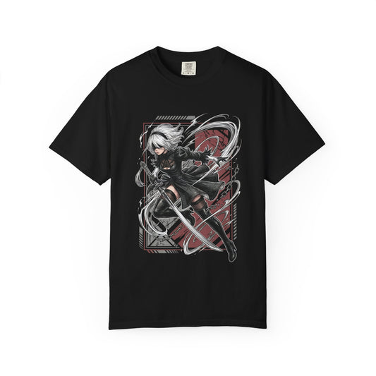 Nier Automata 2B T-Shirt | YoRHa Android Blindfold Katana Gamer Tee Premium T-Shirt