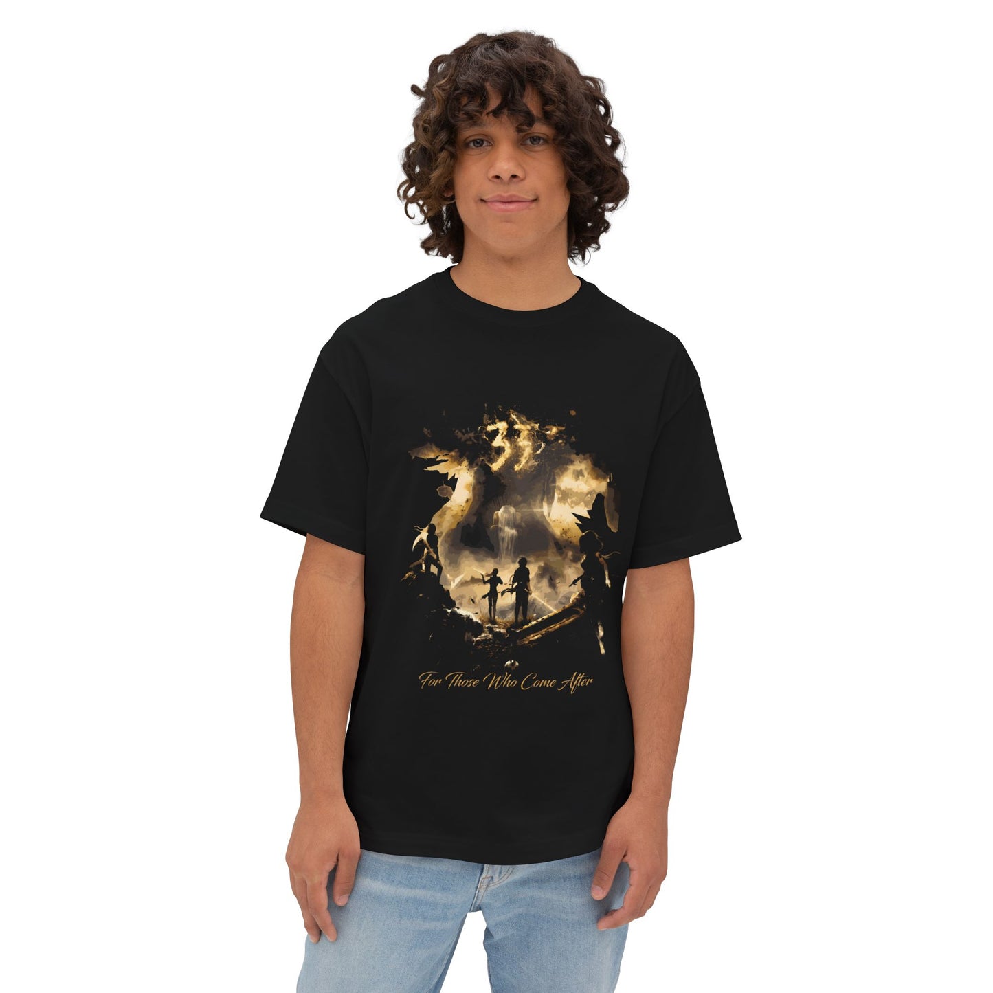 Golden Expedition 33: Red Gommage Street Fashion Legend Facing the Paintress Premium Oversized Unisex T-Shirt