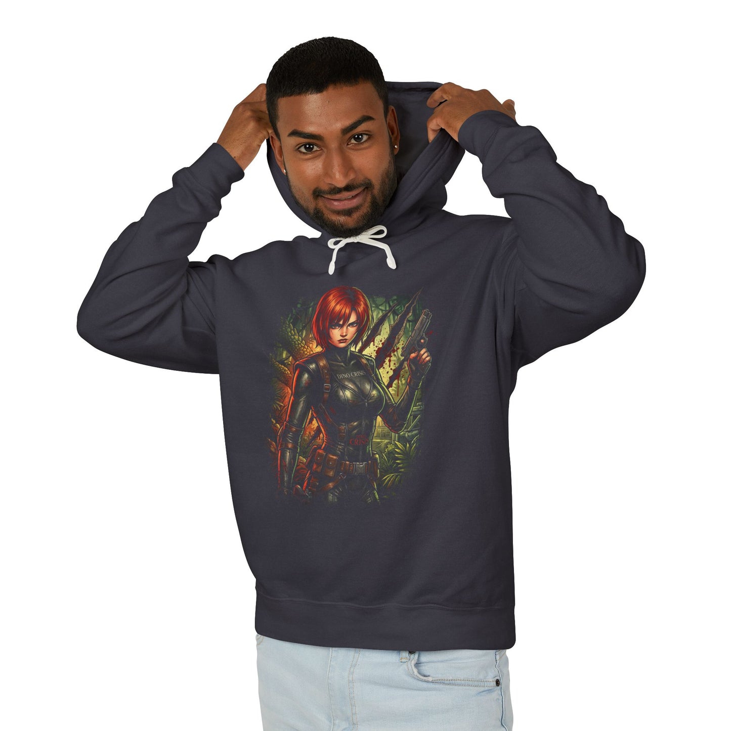 Dino Crisis Regina Guns Holster Red Ponytail Art Unisex Premium Hoodie