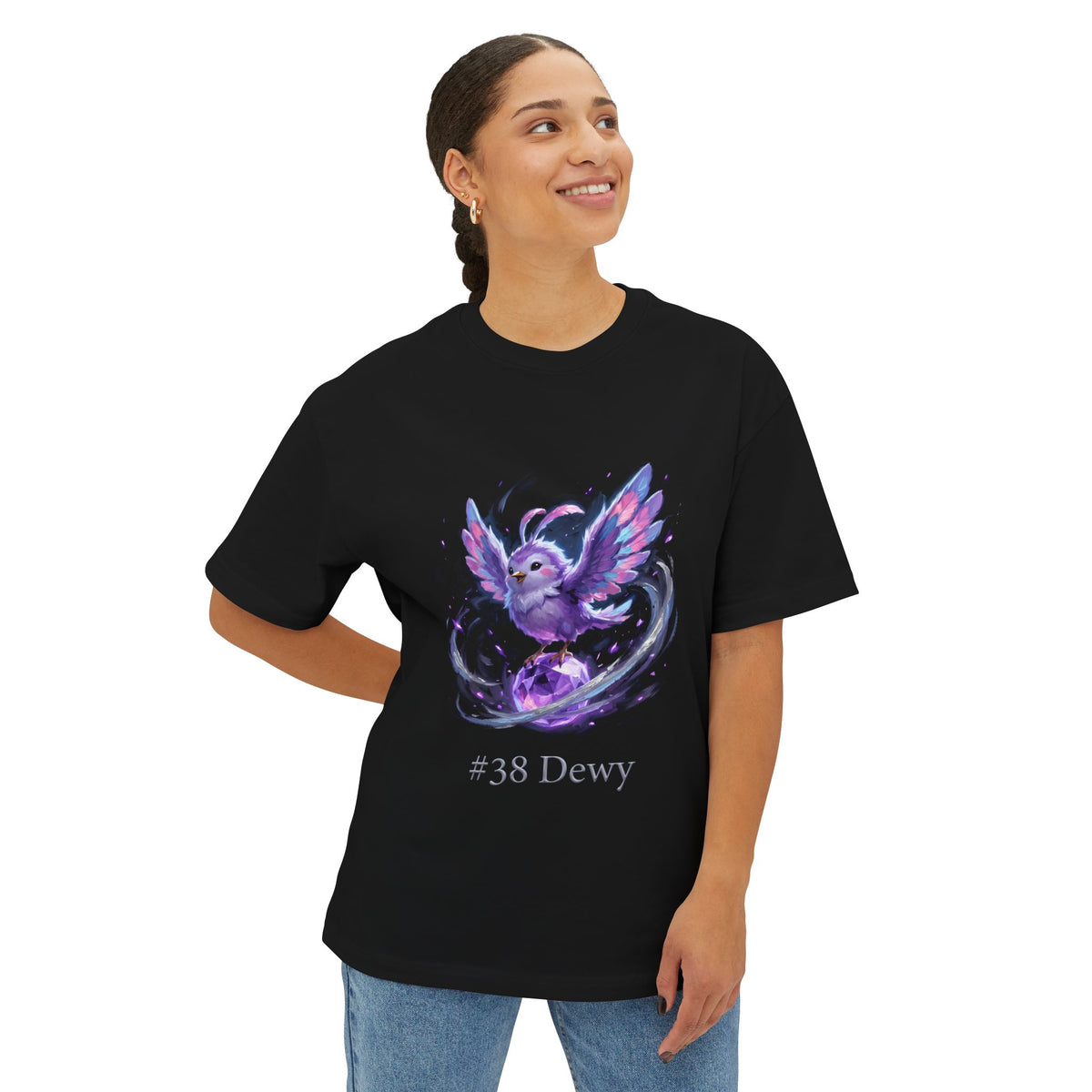 Dewy Aniimo Moonlit Oil Painting Creature Art - Oversized Premium Tee