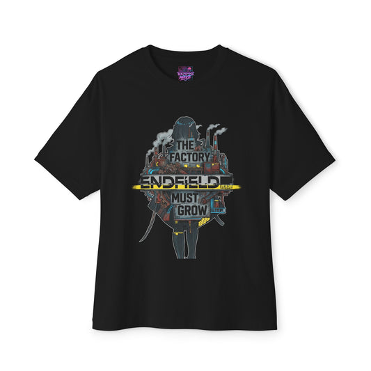 Endfield Arknights Factory Must Grow Meme Factory Builder Pixel Art Endless Expansion Premium Oversized Unisex T-Shirt