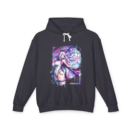 Narja and Her Flying Wyrm Companion Elysion CZN Epic Battle Illustration Unisex Premium Hoodie