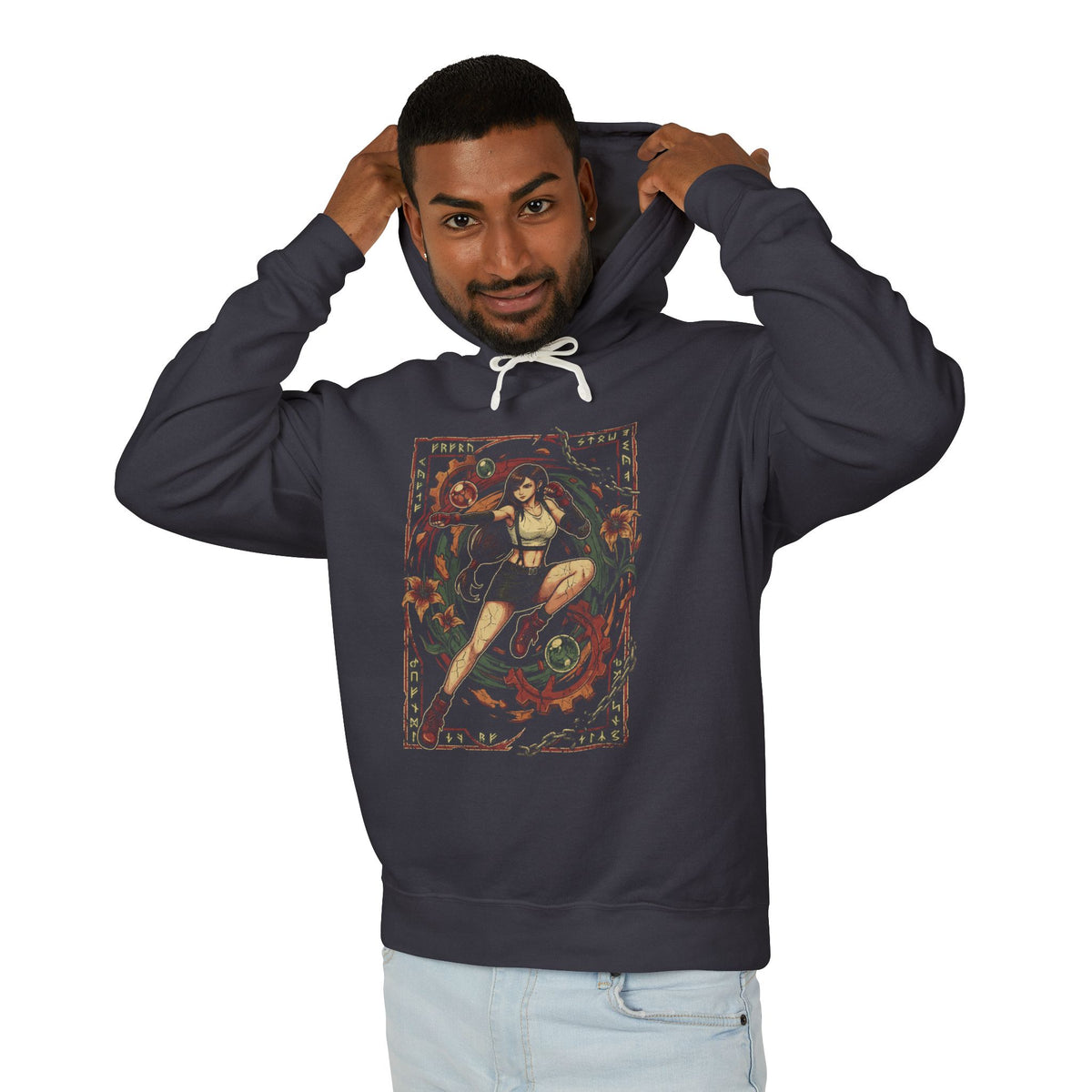 Final Fantasy VII Tifa Lockhart Black Skirt Boots Design Unisex Premium Hoodie