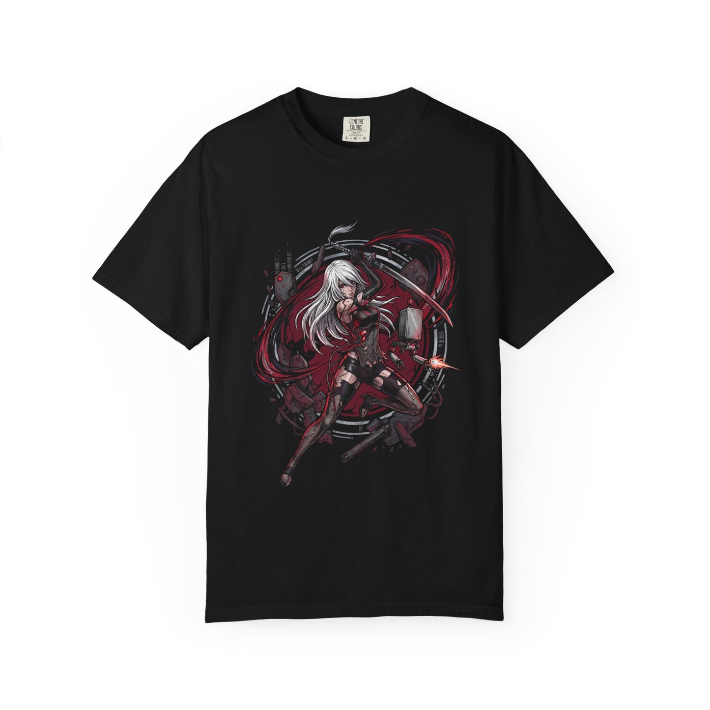 NieR Automata A2 Wild Long Hair Velvet Midriff Cloth Art Premium T-Shirt
