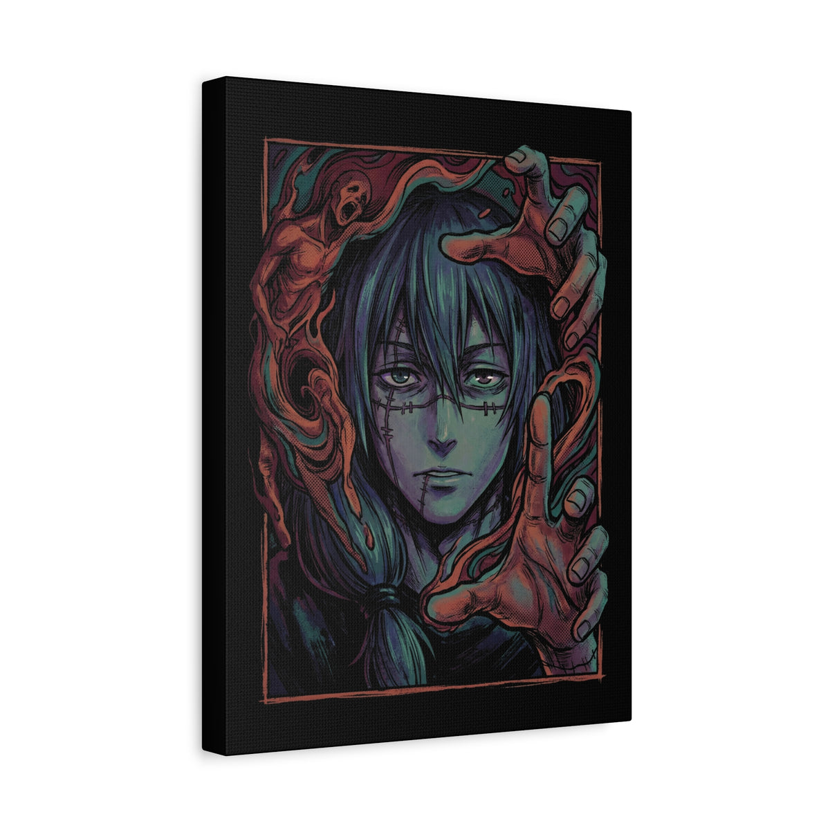 Jujutsu Kaisen Mahito Patchwork Face Canvas Print