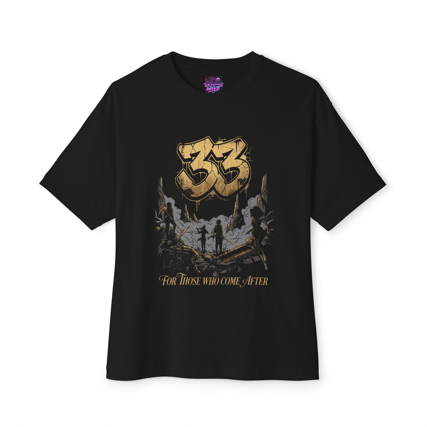 Golden Expedition 33: Red Gommage Street Fashion Legend Facing the Paintress Premium Oversized Unisex T-Shirt