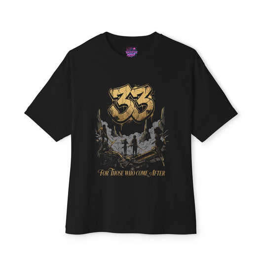Golden Expedition 33: Red Gommage Street Fashion Legend Facing the Paintress Premium Oversized Unisex T-Shirt