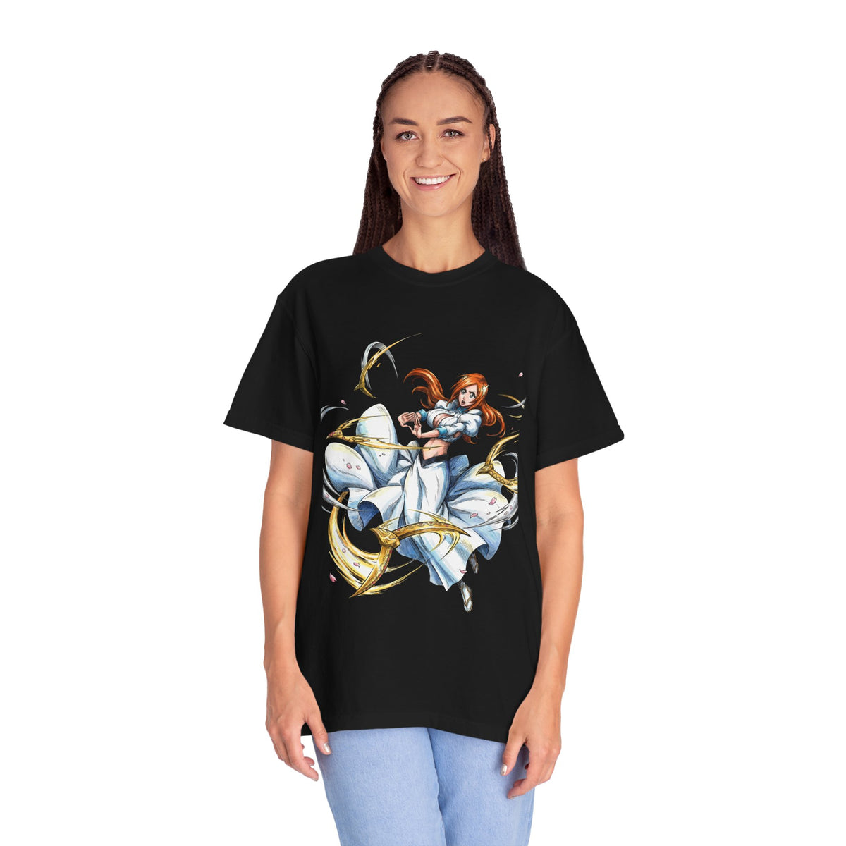 Bleach Orihime Inoue Blue Flower Hairpins Art Premium T-Shirt