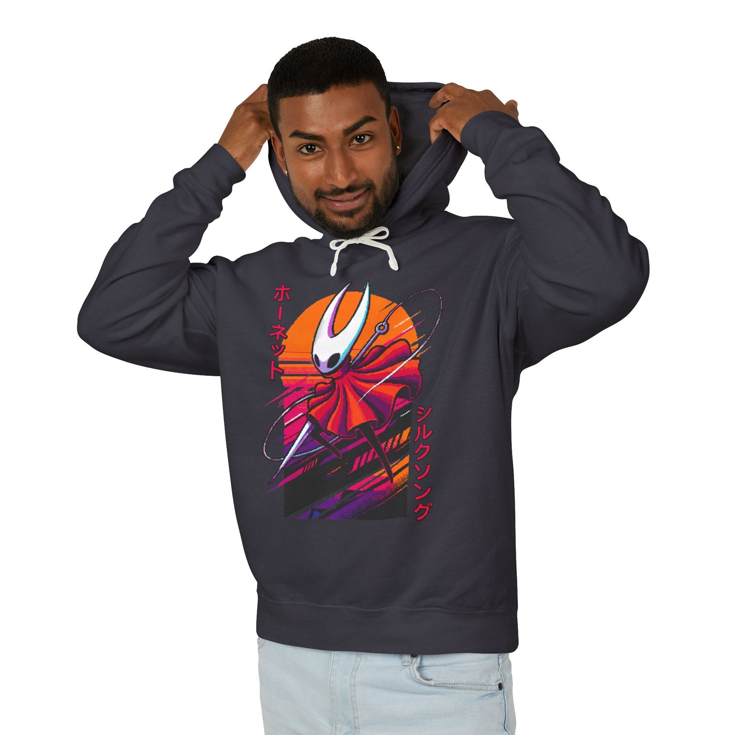 Hornet Silksong Vaporwave – Neon Needle Princess Unisex Premium Hoodie